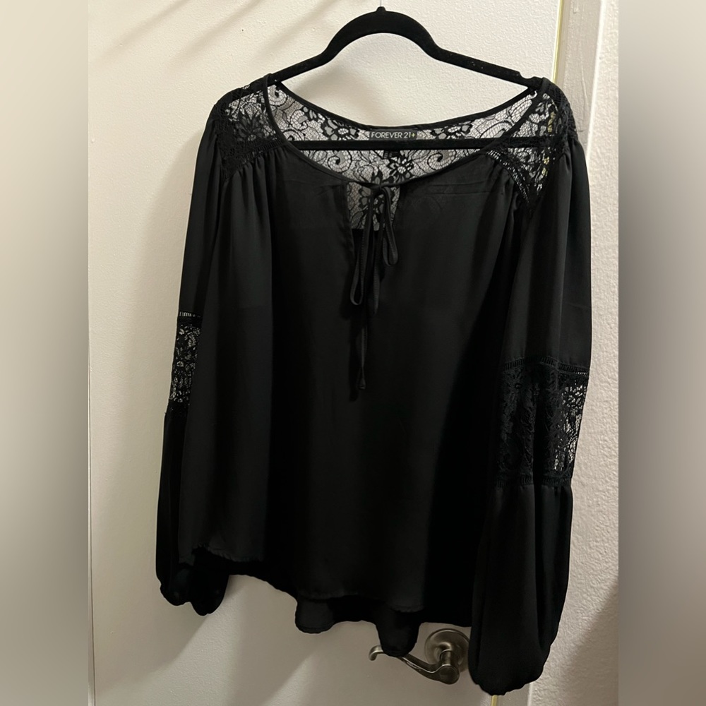 Forever 21+ black lace blouse